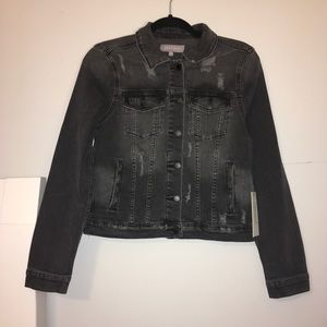 Black ripped denim jacket